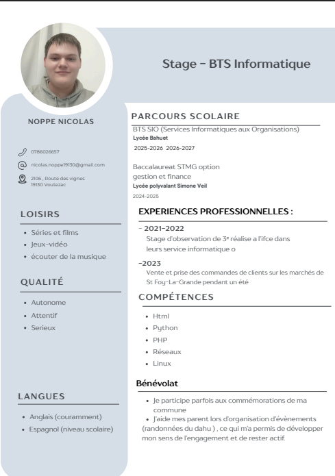 CV de Nicolas NOPPE